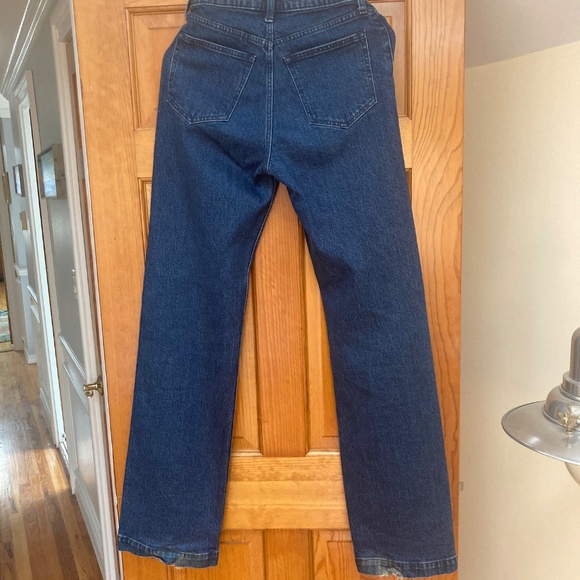 Abercrombie & Fitch 90s Relaxed Jean High Rise Dark Rinse Extra Long Inseam Sz 2 - Picture 7 of 8